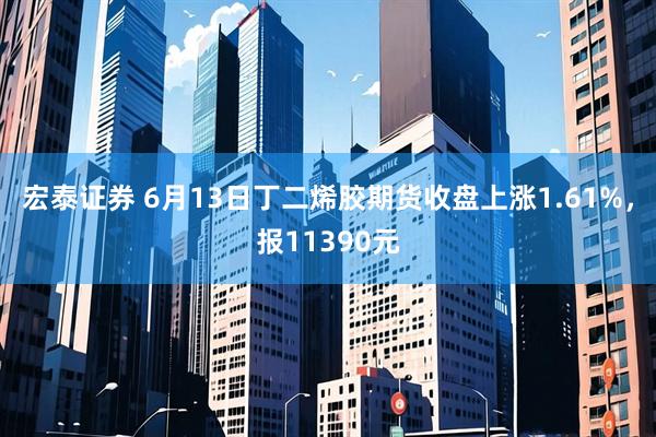 宏泰证券 6月13日丁二烯胶期货收盘上涨1.61%，报11390元