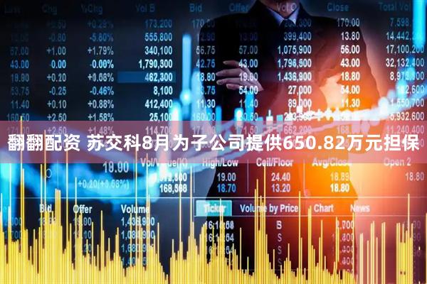 翻翻配资 苏交科8月为子公司提供650.82万元担保